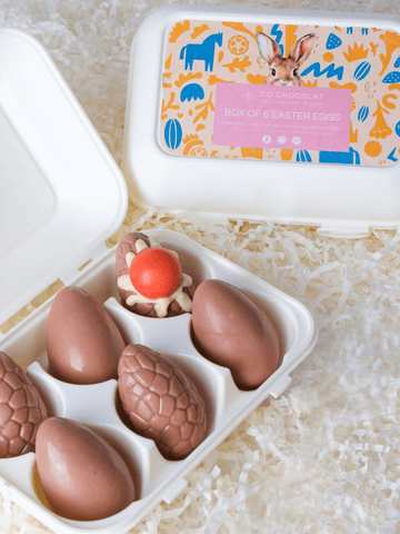 Box of 6 Medium Easter Eggs (LIMITED) - Co Chocolat - Finally, Truly Healthy Chocolates